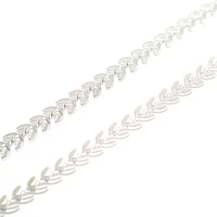 leaf chainssilver plated brass6 1x0 6mm leaf chainnecklace bracelet chainsjewelry necklace1meter making