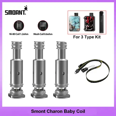 3 шт. Smoant Charon Baby Pod Coil Mesh 0,6 Ом & Ni-80 1,2 Ом катушки для Smoant Battlestar Baby/комплект