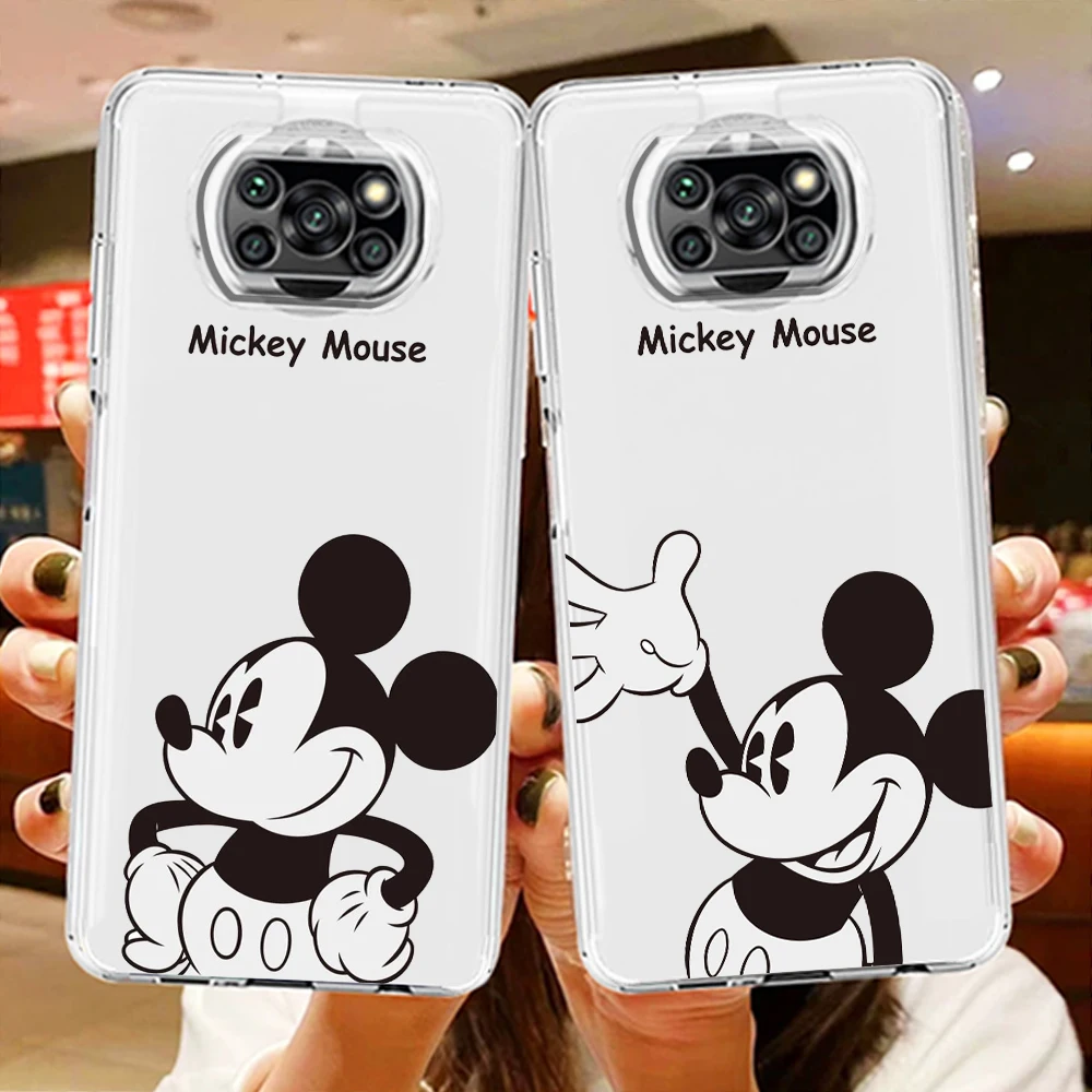 

Disney Mickry Art Cool Phone Case For Xiaomi Mi Poco X4 X3 X2 NFC F4 F3 F2 F1 GT M4 M3 M2 Pro C40 C3 Transparent TPU Cover