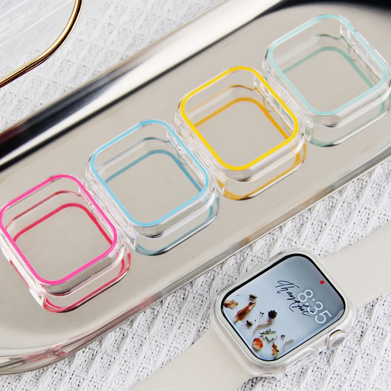 

Светящийся Прозрачный чехол для Apple Watch band 49 мм 45 мм 41 мм 44 мм 40 мм 42 38 мм, защитный чехол для iwatch ultra 8 7 6 5 4