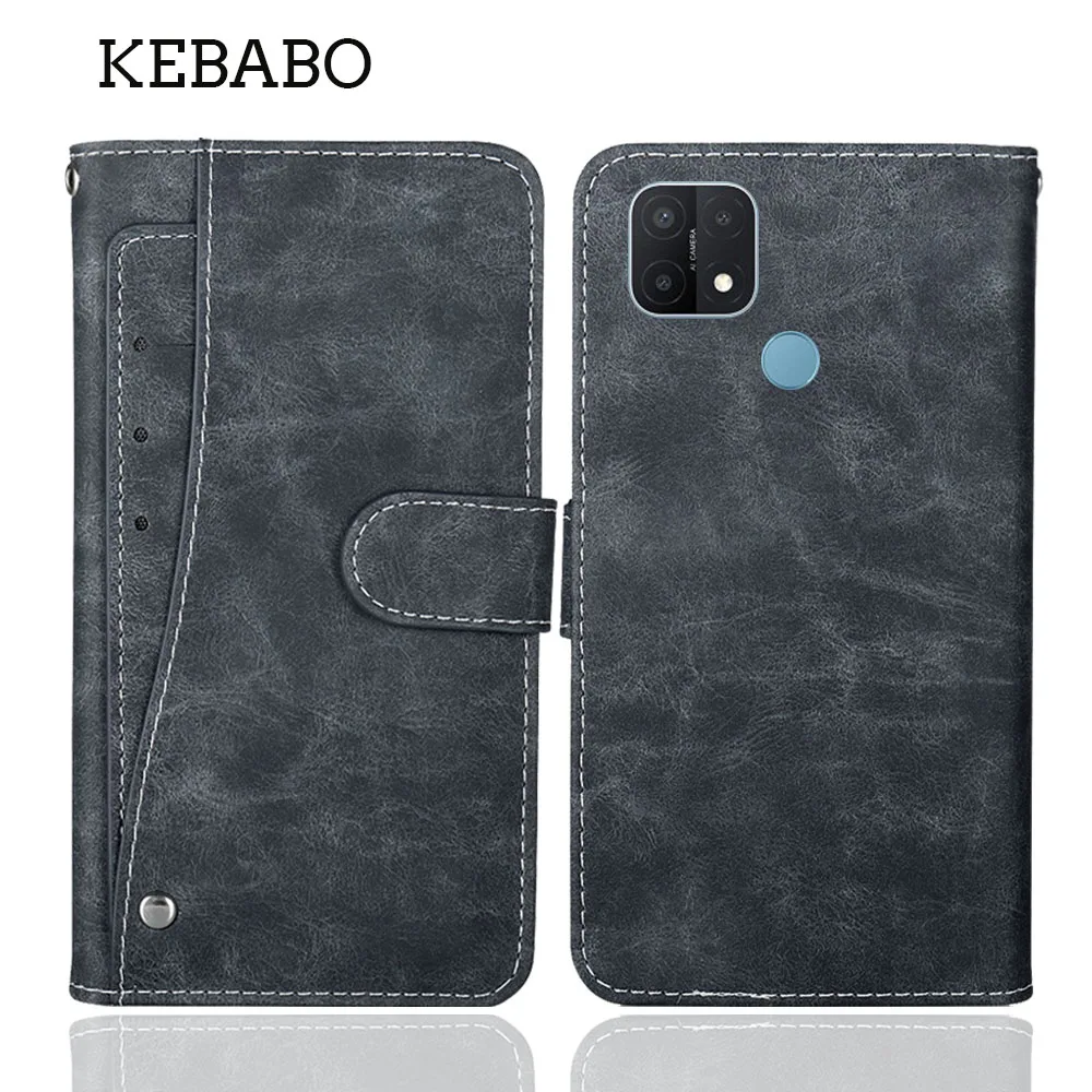 Кожаный кошелек OPPO A15 чехол 6 52 &quot Модный чехол-книжка с отделениями для карт