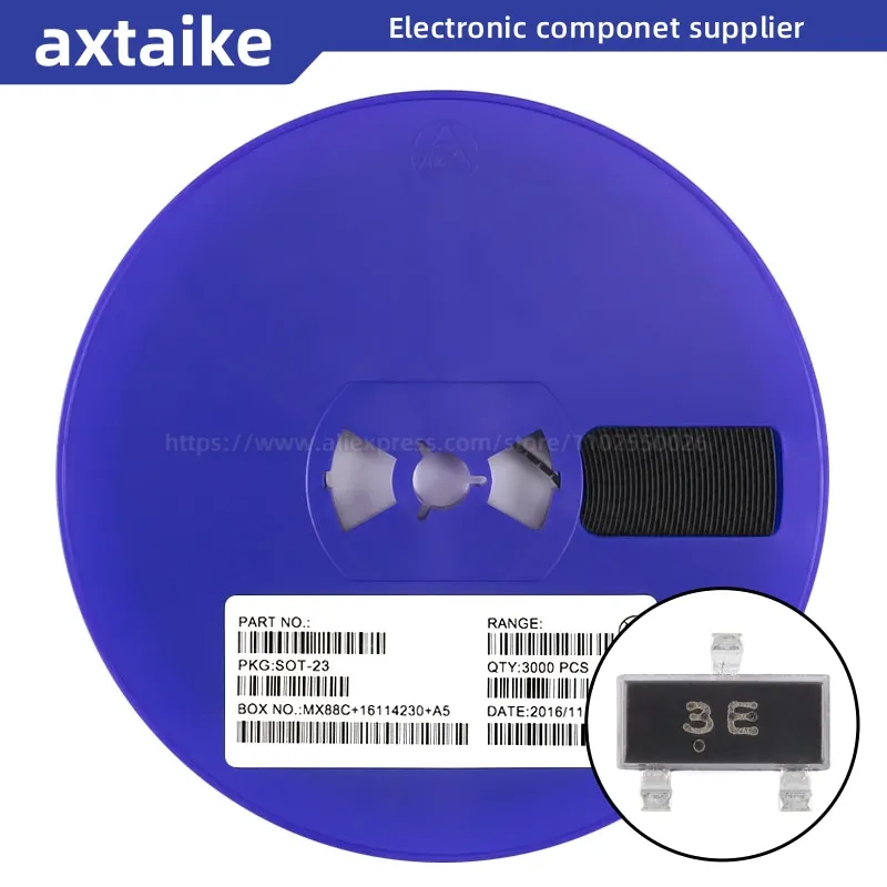 Транзисторы BC856A 3A BC856B 3B BC857A 3E BC857B 3F BC857C 3G SOT23 SMD PNP 45 в 65 в 100 мА 0.1A BC856 BC857, 3000 шт.