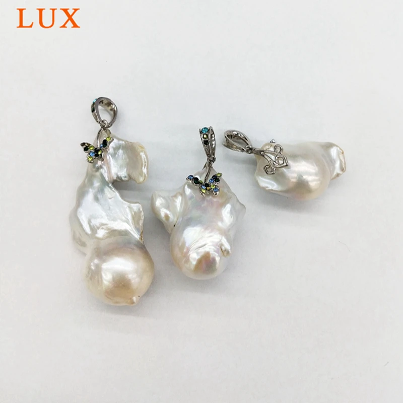 Большой натуральный пресноводный жемчуг для изготовления ожерелья подвеска из