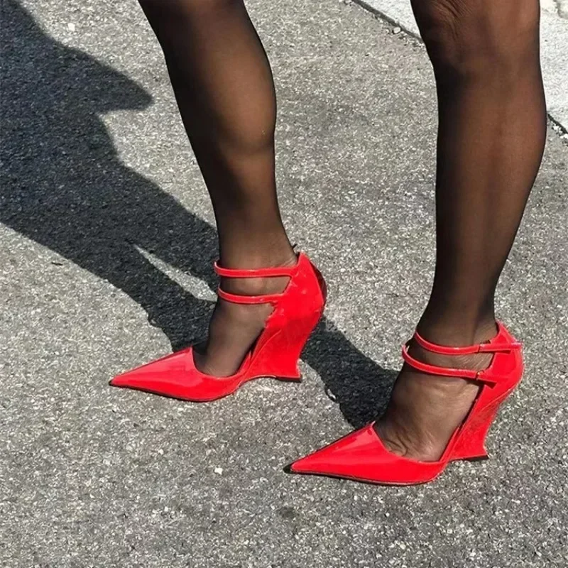 2024 женские модные туфли на каждый день красные свадебные сексуальные сандалии