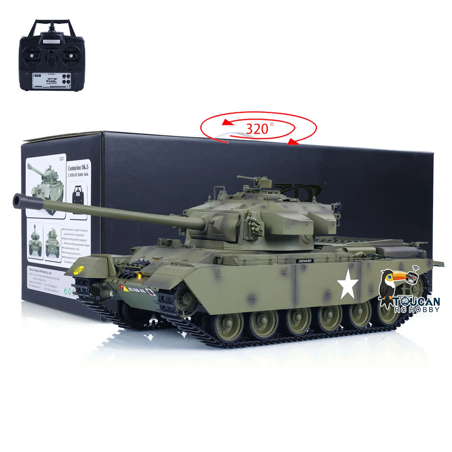 Фото Радиоуправляемый танк Tongde 1/16 Panzer с ИК-системой, стреляющий BB-шариками, модель Centurion MK5, электрический, готов к игре, игрушка-модель, подарки TH23297 №4