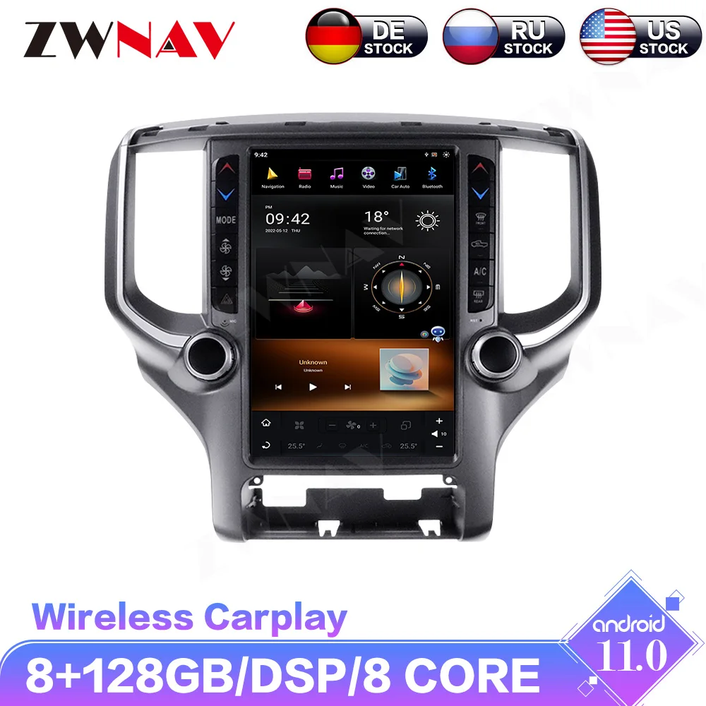 G6 Android 11 For Dodge RAM 1500 2014 - 2020 Vertical Tesla Screen Radio Car Multimedia Player Stereo GPS Navigation Carplay DSP