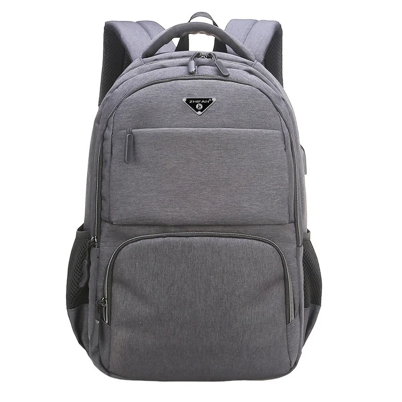 

Large Capacity Men Backpack Laptop 17 Inch 15.6 Inch Casual University Student School Bag Gray Oxford Backpack Male USB Charging