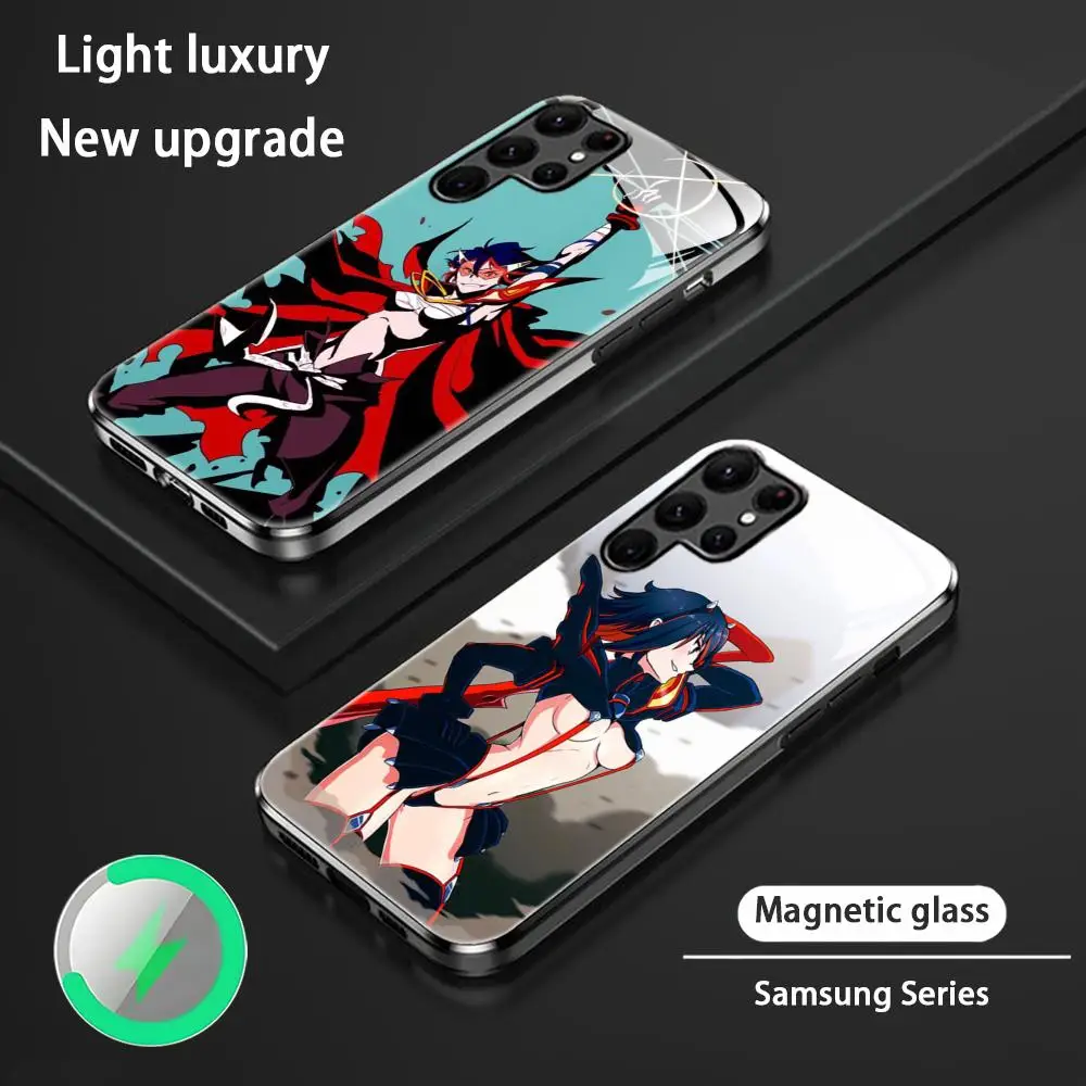 Чехол для телефона Kill La Beauty Hot Anime Samsung S24 S23 S22 S21 S20 Plus Ultra Note20 стеклянный магнитный