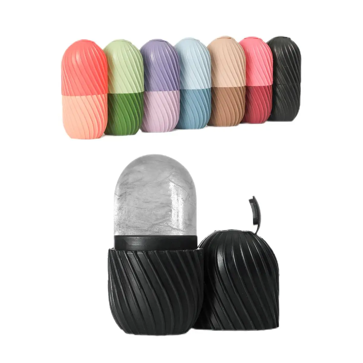 Rotating Silicone Ice Roller Massager for Face and Eyes - Natural Skin Care Cooling Eliminating Eye Bags Reusable