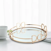 nordic model room tray luxury gold european coffee table desktop fruit plate bathroom living room mirror decoration plate