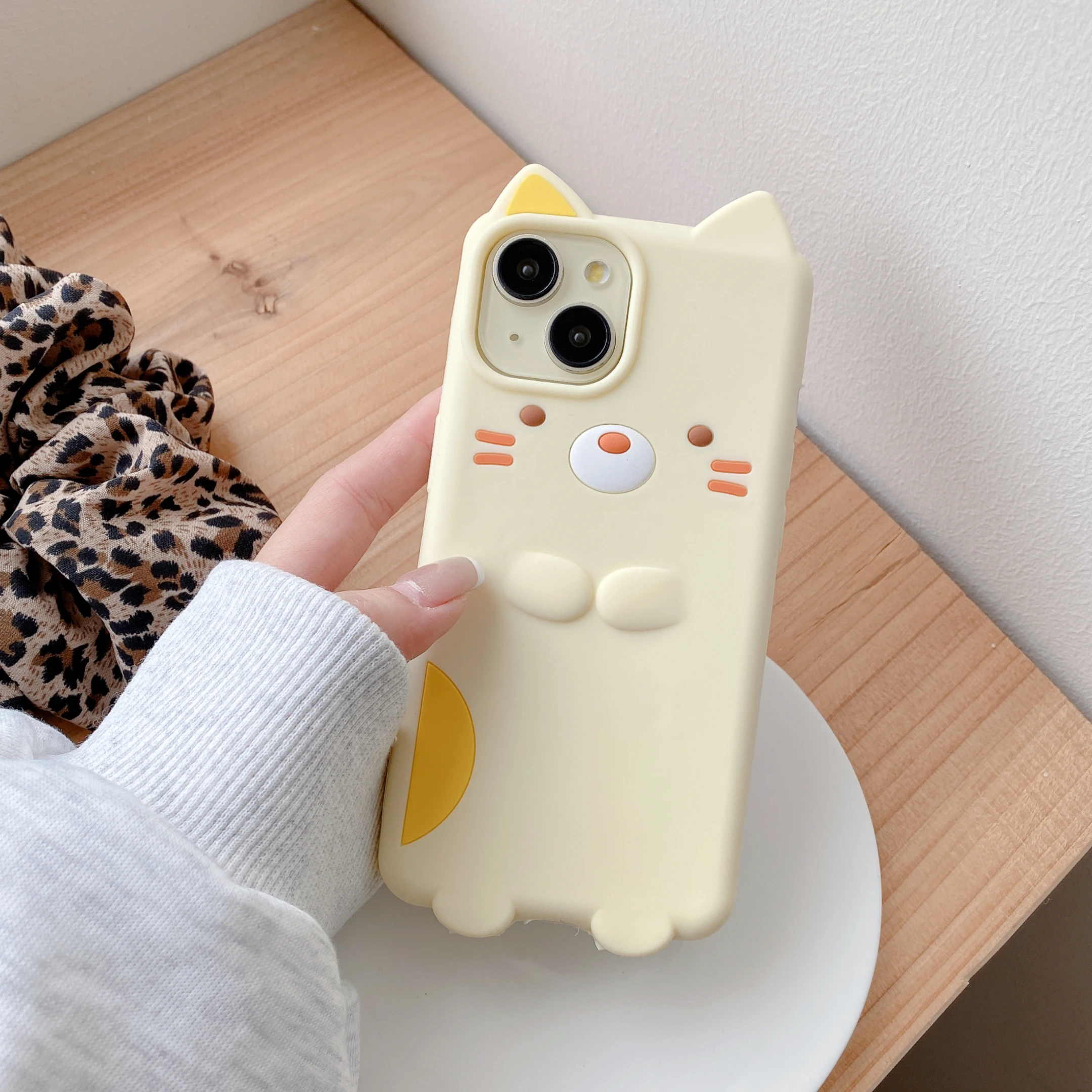 Чехол Kawaii с рисунком Sumikko Gurashi Cat для iPhone 16 15 14 13 12 11 Pro Max мягкий силиконовый чехол