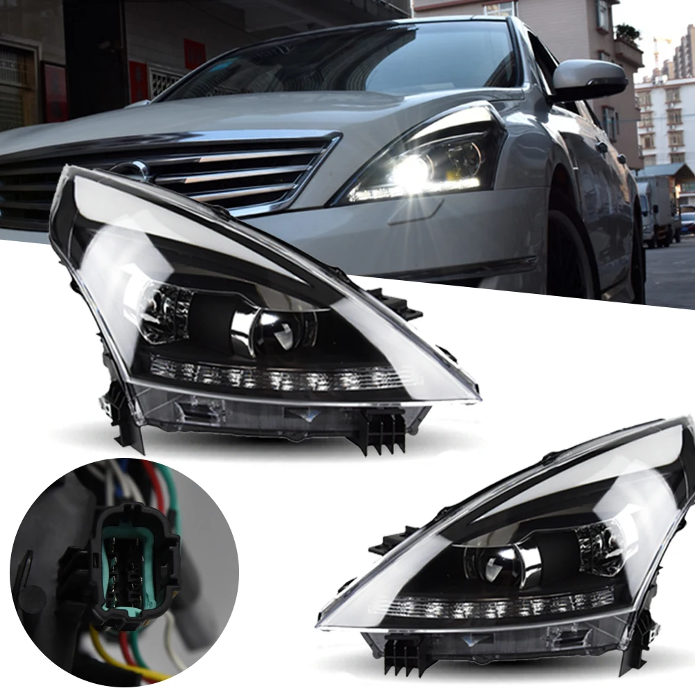 Фото Фара для Teana, светодиодные фары 2009-2012 Altima, автомобильный Стайлинг, DRL, сигнальная линза проектора, автоаксессуары, передняя часть №1