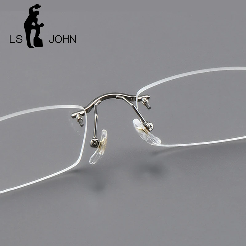 Kwadratowe oprawki do okularów bez oprawek Mężczyźni Tytanowe ultralekkie luksusowe okulary korekcyjne z krótkowzrocznością Kobiety