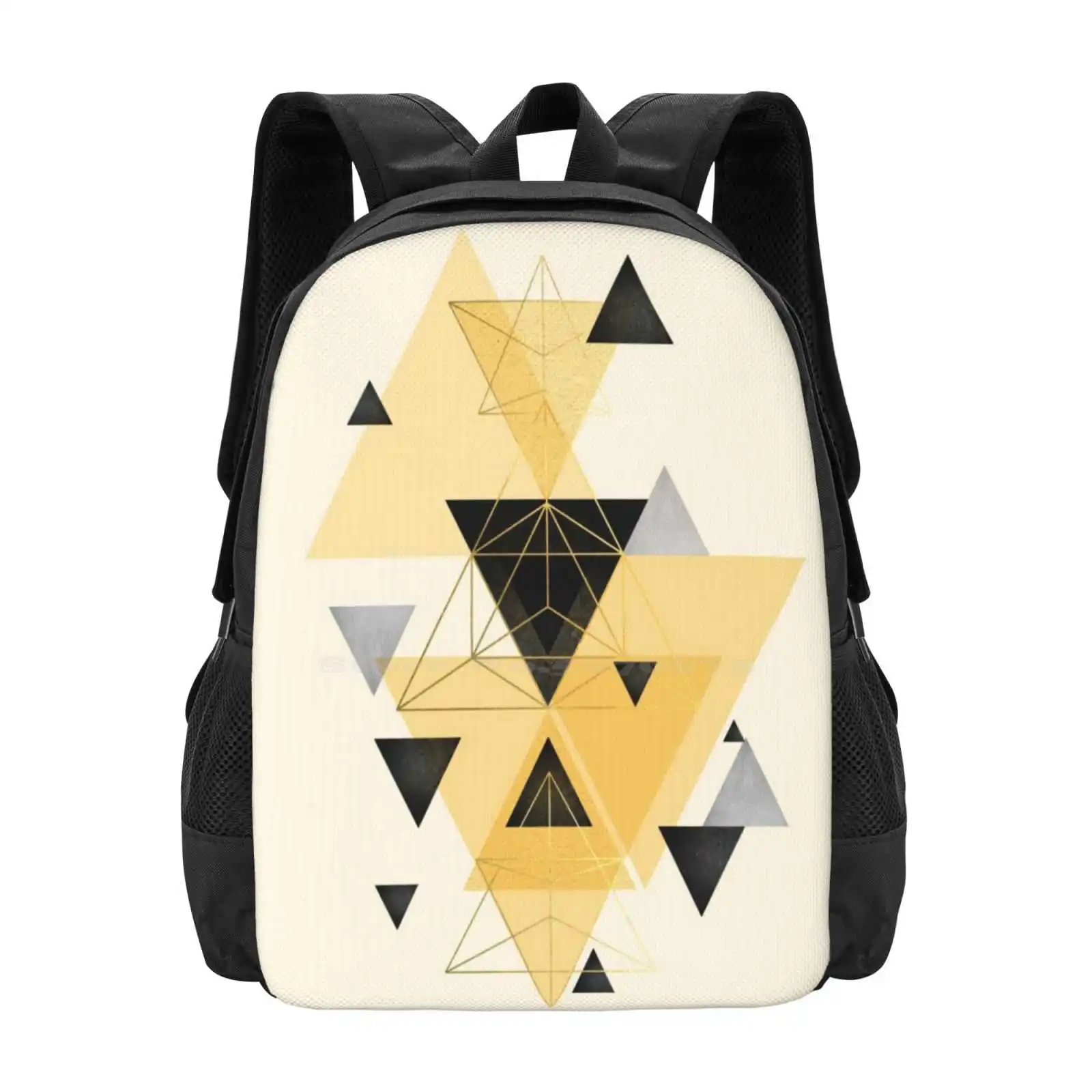 

Yellow Geo Hot Sale Backpack Fashion Bags Yellow And Black Geometric Design Gold Metalic Metallic Scandinavian Modern Bright