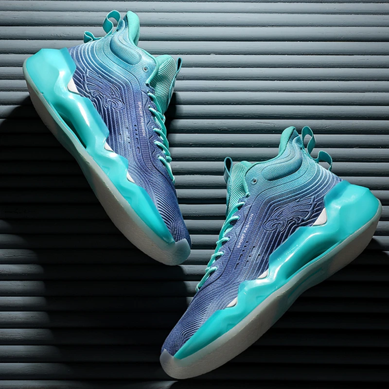 Unisex New High-top Basketball Shoes Men Women Sneakers Male Wear Resistant Air Cushioning Shoes Breathable Outdoor Sport Shoes