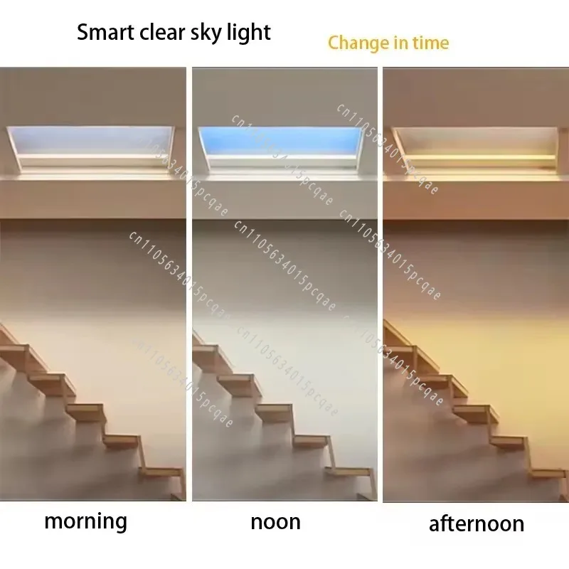 Фото Интеллектуальная Wi-Fi панель Skylight Smart Home с искусственным светодиодным освещением, имитирующая естественный дневной свет, синяя. №2