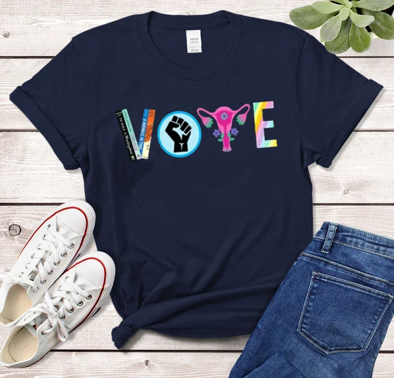 

Vote рубашка с коротким рукавом топы футболки с круглым вырезом книги Мода 100% cctton футболка уличная одежда Harajuku goth y2k kawaii Прямая поставка