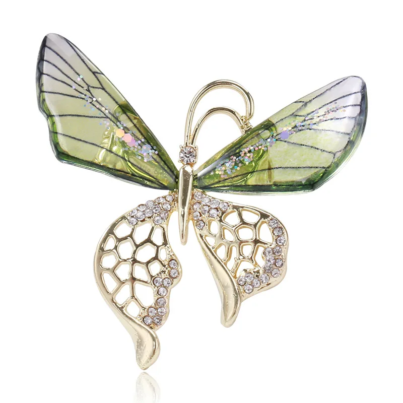 

Korean Fashion Crystal Butterfly Brooch Pins for Women Alloy Rhinestones Insect Lapel Pins Luxulry Brooches Jewelry Gifts