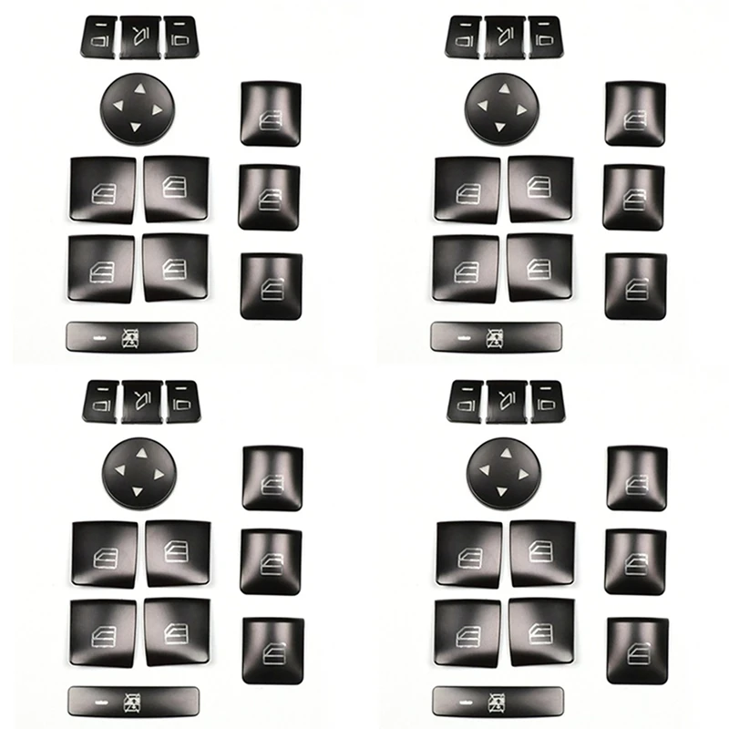 

48PCS Car Door Armrest Window Switch Button Trim Cover Sticker For Mercedes Benz GLK ML GL A B C E G Class W204 X166