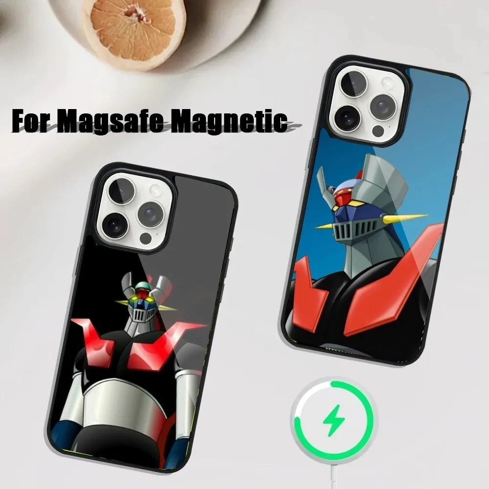 Чехол для телефона Manga M-Mazingers Z iPhone 16 15 14 13 12 11 Plus Pro Max Mini Magsafe с магнитной