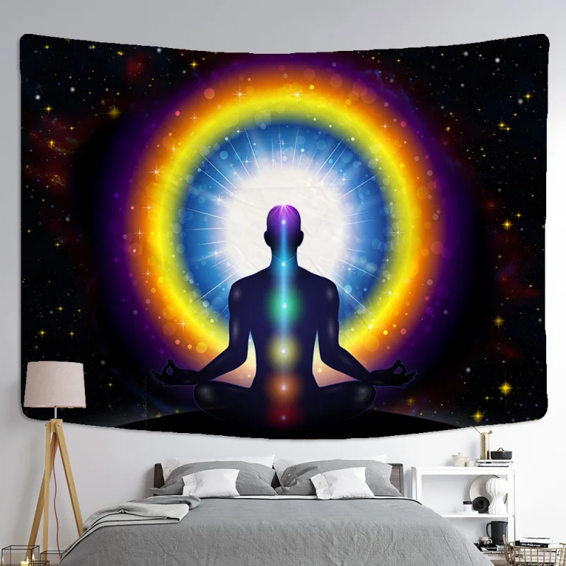 

TapestryWallHangingDecorHomeRoomWitchcraftHippieMandalaAstrologyWallpaperBedroomDORMTarot Sun Moon индивидуальная психоделическая хиппи комната