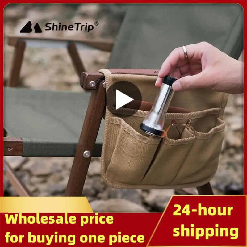 

Khaki Storage Bag Chair Fishing Bag Folding Chair Organizer Camping Equipment Canvas Camping Picnic Pouch Portable