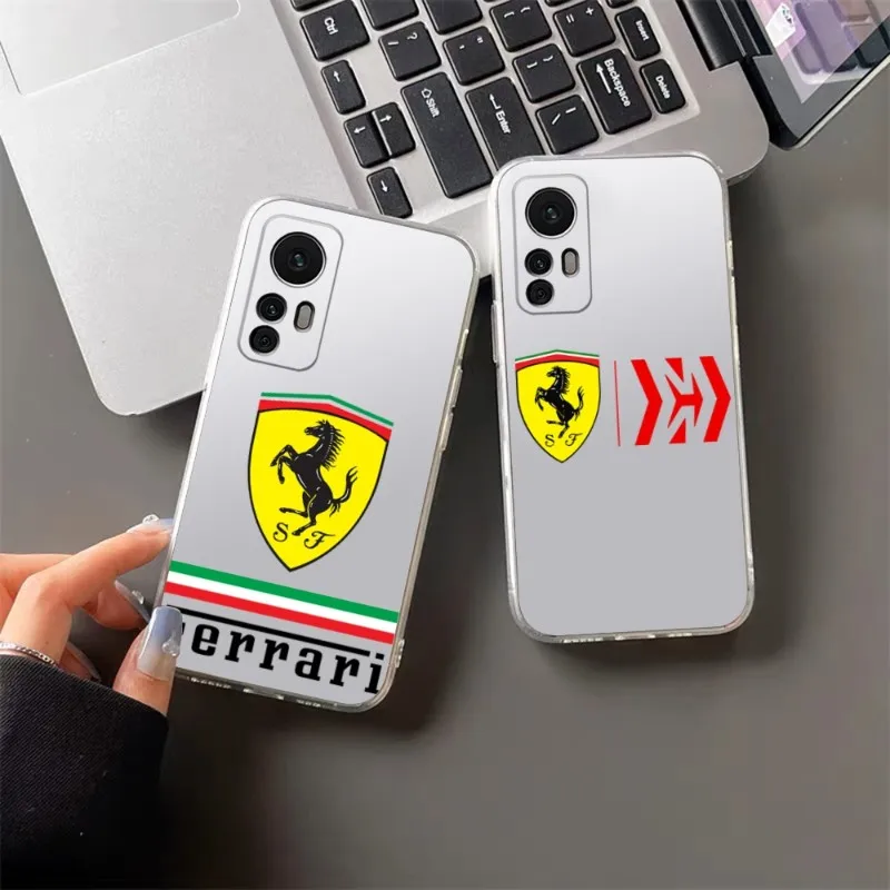 

Ferrari Luxury Car Phone Case For Xiaomi 13 12 10 11 11T Poco F3 M4 Redmi K40 K30 10X 9T Note10 11 10S 9 8 Pro Lite Transparent