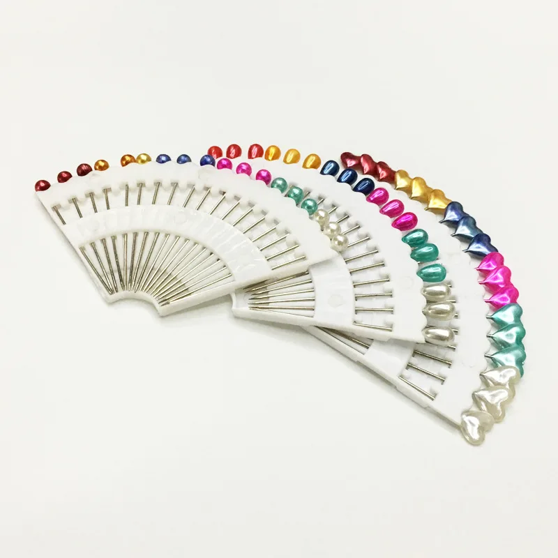 

54Pcs Heart Head Pins Colorful Positioning Needles Straight Pins Clothes Decor DIY Craft Tool Accessories