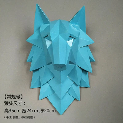 

Внутреннее украшение в скандинавском стиле с геометрическим рисунком головы волка, настенное украшение для гостиной, креативное настенное...