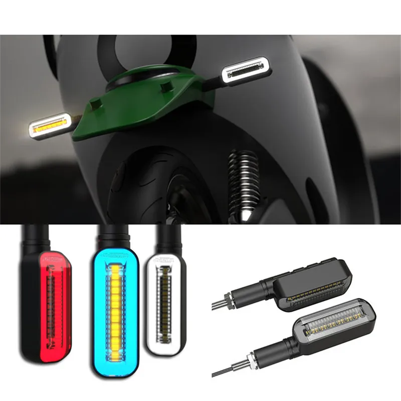 

3 Color Motorcycle LED Turn Signals Lights Scooter Blinker Amber Signals Daytime Light Plastic Modified Accessories Universal