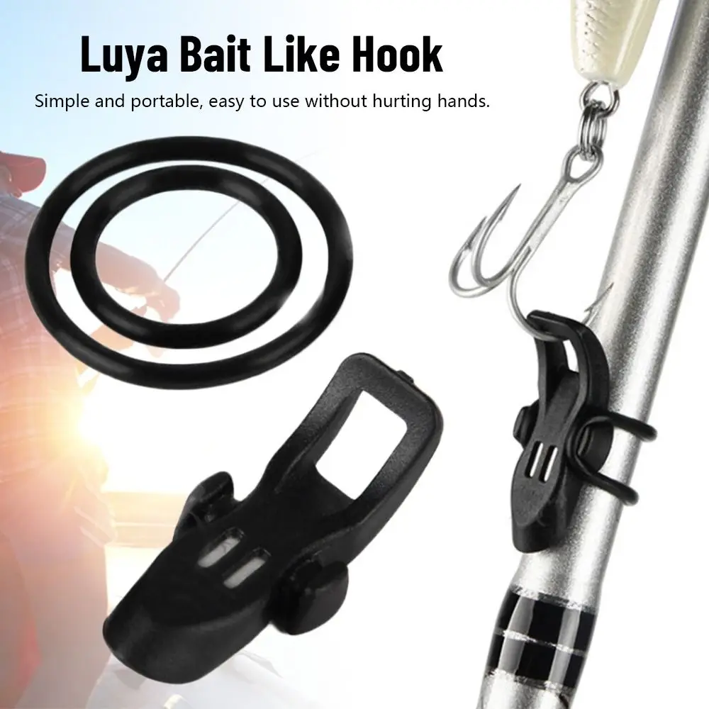 

2 set Portable 2 Rubber Rings Plastic Rubber Jig Safe Hanger Lures Holders Fishing Gear magnetic Hook Secure Keeps