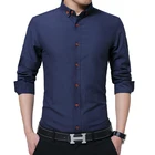 BROWON 2022 осень новая мужская рубашка с длинным рукавом рубашка с отложным воротником мужская приталенная деловая рубашка оксфорд рубашка для мужчин