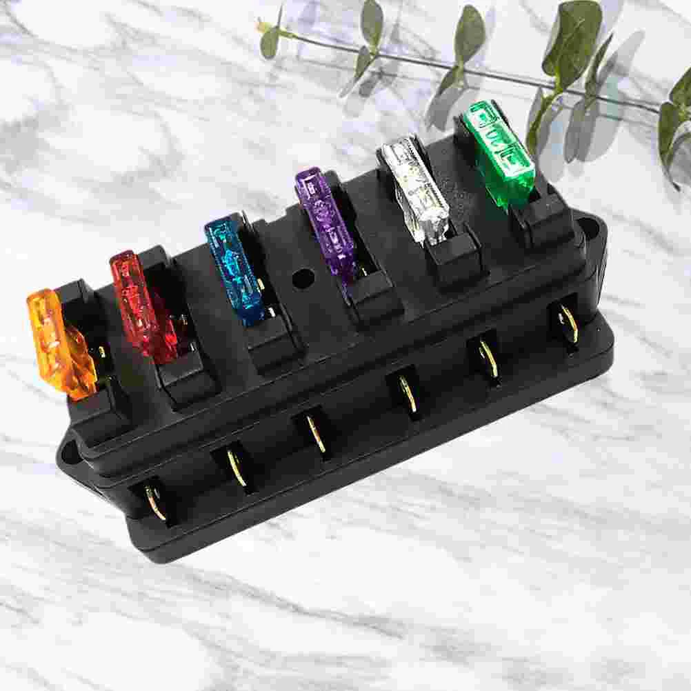 

Straight Row 6 Way Low Voltage Fuse Holder Automotive DC Refit Fuse Box Car Accessories