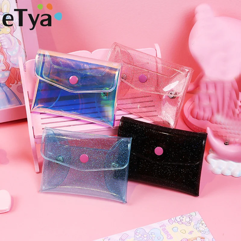 

ETya женский прозрачный Кошелек для монет, кошелек для девочек для денег, держатель для кредитных карт, кошелек из искусственной кожи, женские...