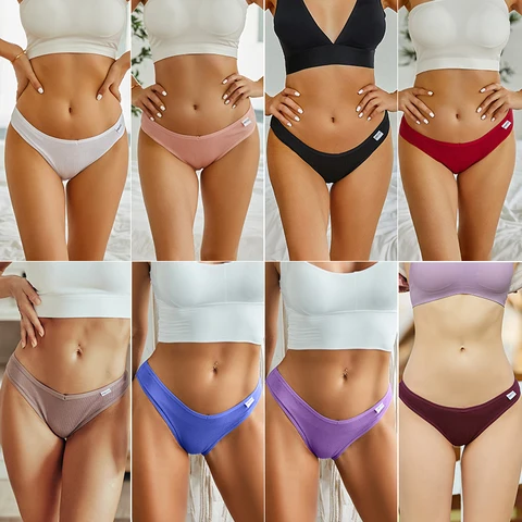 FINETOO 3PCS/Set Plus Size M-4XL Panties Women Cotton Female Underpants Sexy Panties Briefs Underwear Pantys V-Waist Lingerie