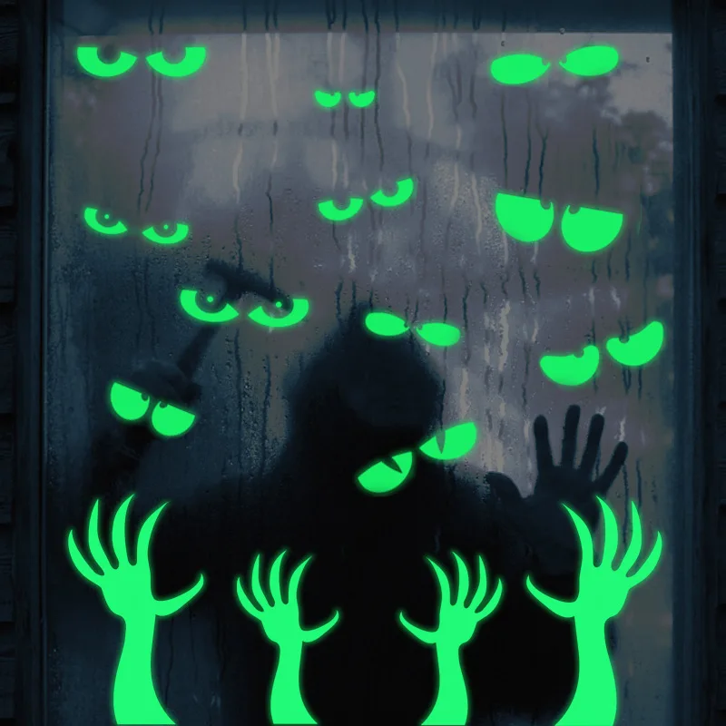 

Luminous Halloween Noctilucent Stickers Eyes Ghost Hand Glow In The Dark Wall Decals Sticker Halloween Decorations for Home 2023