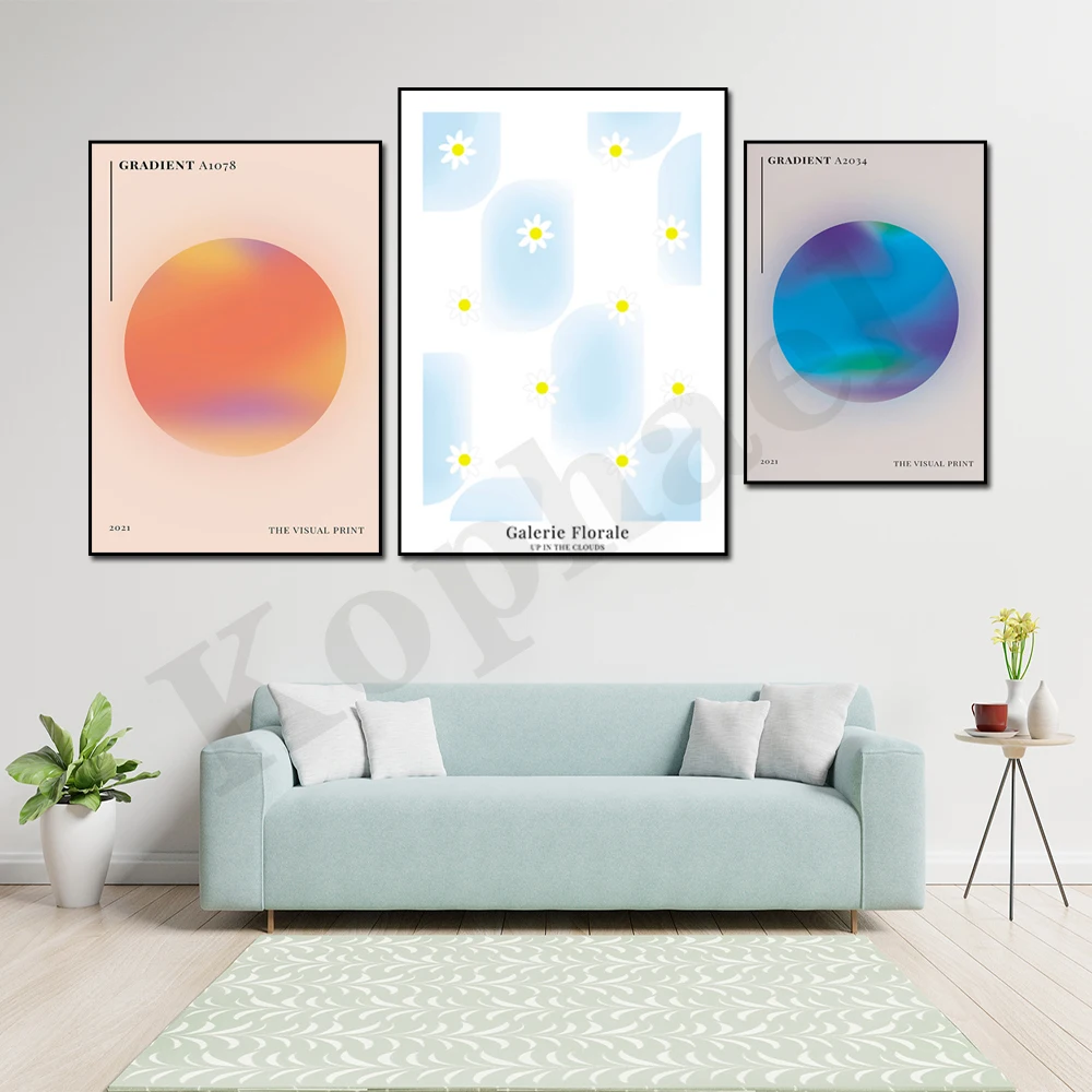 

Abstract Gradient Warm Tone Modern Minimalist Daisy Flower Market Poster