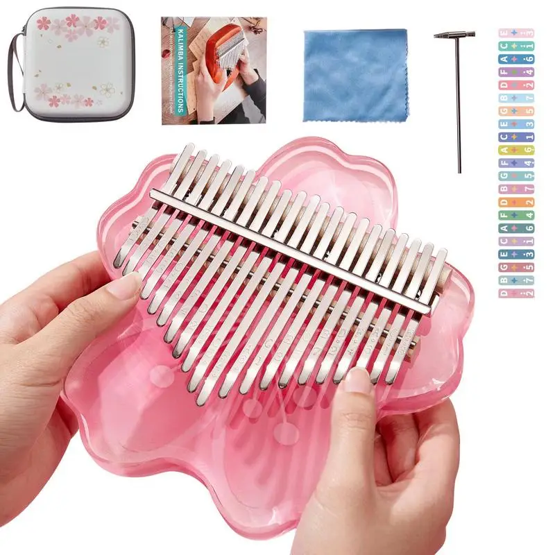 

Пианино для пальцев, Кристальный прозрачный инструмент для Kalimba, 17/21 клавиш, износостойкое акриловое пианино для большого пальца