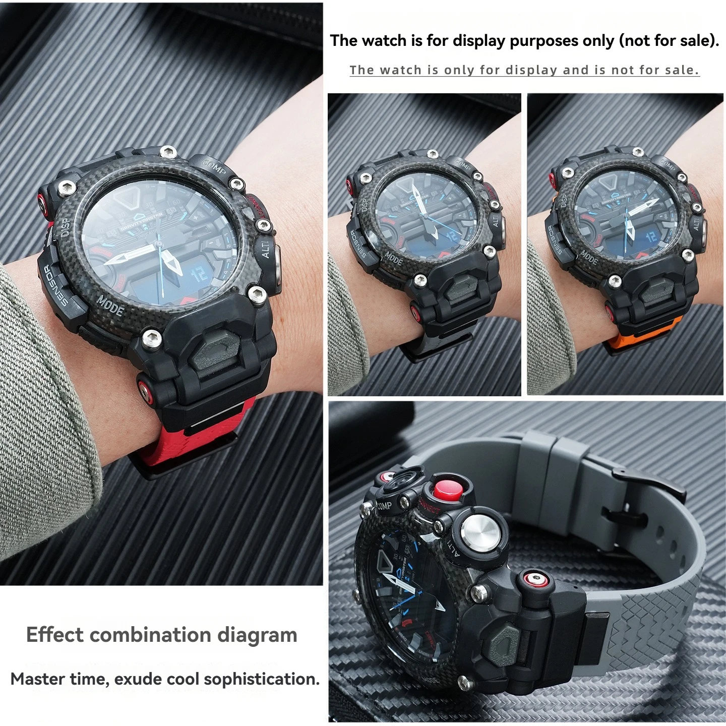 Фото Ремешок GR-B200 FKM, подходит для Casio G-SHOCK 5635 серии GR-B200, водонепроницаемый спортивный ремешок из фторкаучука. №3