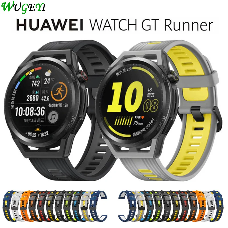 

Двухцветный силиконовый ремешок для Huawei GT3 GT Runner GT2 Pro, ремешок для часов Amazfit GTR 3 Pro GTS3 GTS2, сменный Браслет