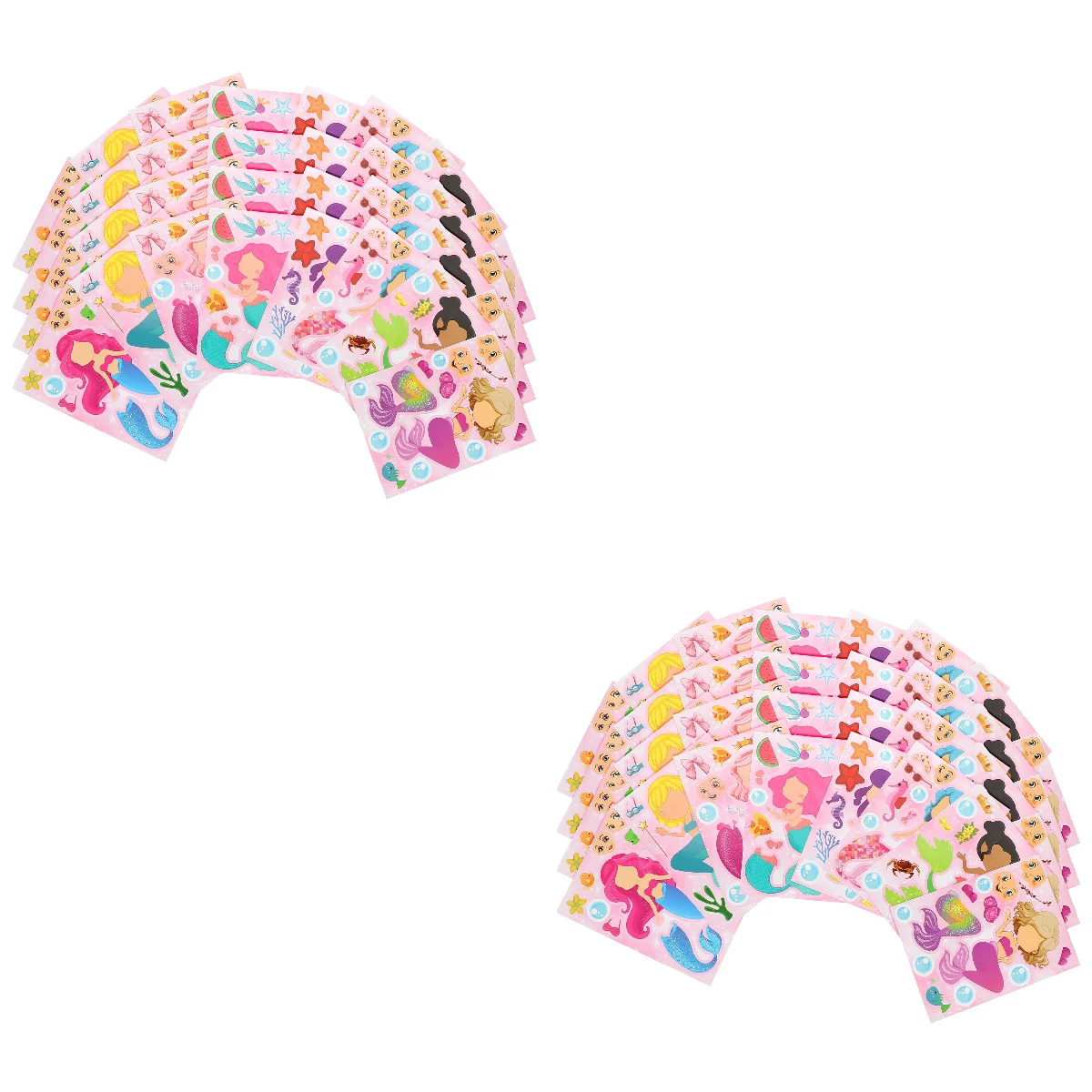 

Gifts Girls Cute Cartoon Mermaid DIY Decorative Stickers 32 Sheets Paper Making Decals Self Adhesive Colored Combination