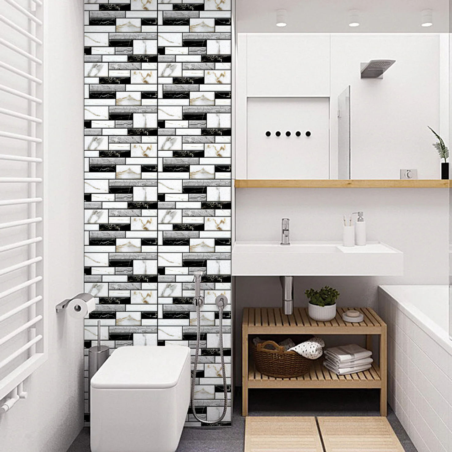 

Self Adhesive Tile Wall Sticker Home Decor 3d pvc sticker Covers For Kitchen Cupboard Bathroom Wallpaper Waterproof Wallpaper