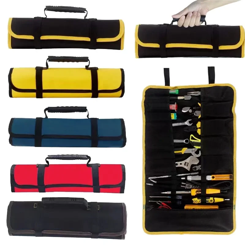 Свернутая сумка для инструментов с несколькими карманами водонепроницаемая