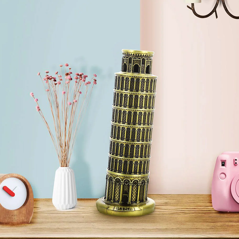 Миниатюрная наклонная башня Пизы модель путешествия домашний декор статуи сплав
