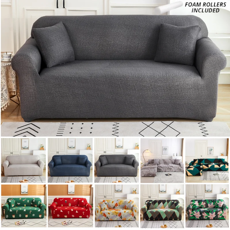 

Spandex Modern Elastic Sofa Covers Plain Slipcover Stretch for Living Room All-inclusive Couch Cover Seat Armchair Protecter