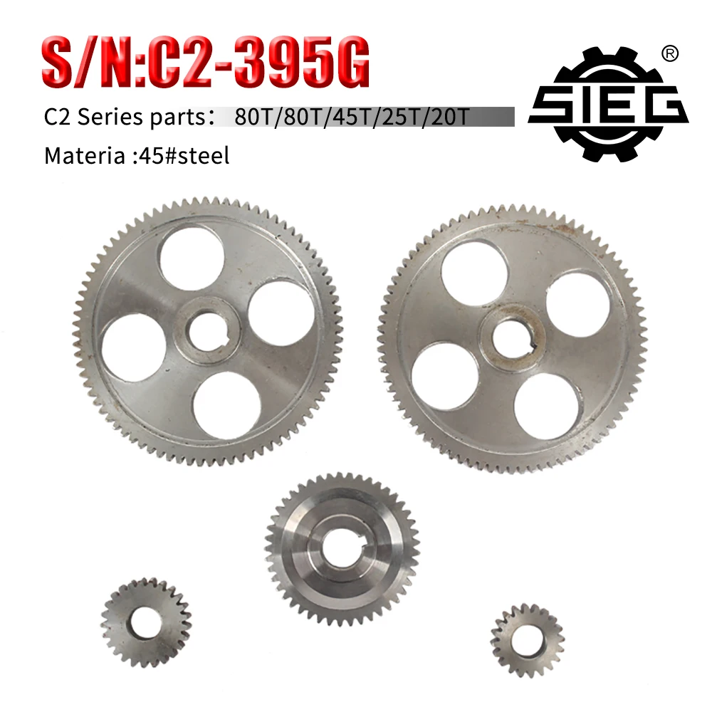 

5pcs Metric&Imperial Feed Gear Kit SIEG C2&C3&SC2&JET BD-6&BD-7&BD-X7&CX704&G8688&&G0765&Compact 9 Mini Lathe Metal Gear Set