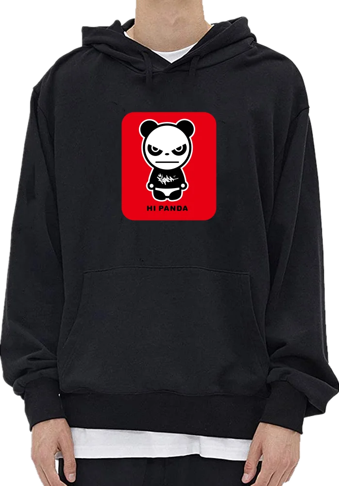 

Осенний Новый женский свитер с капюшоном, модный универсальный Повседневный простой пуловер с длинным рукавом и принтом панды