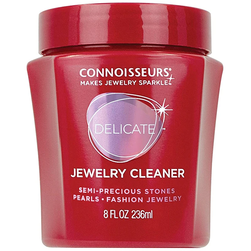 

Silver Jewelry Cleaner Liquid ，with Basket and Polishing Cloth 8 oz ，Dip-in Cleaner Solution, Wipe again.
