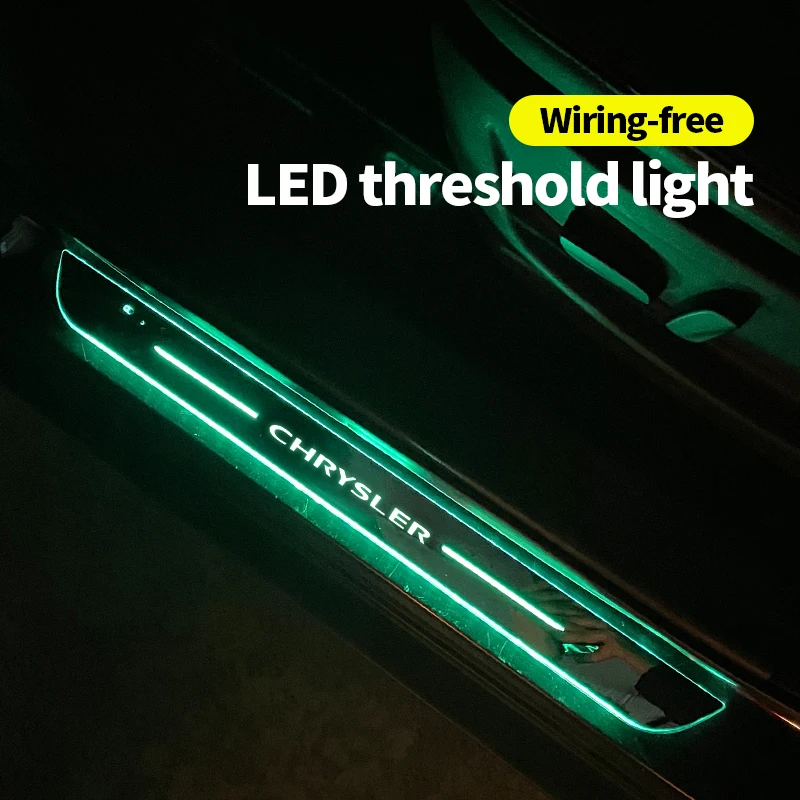 

Acrylic USB Power Moving LED Welcome Pedal Car Scuff Plate Pedal Door Sill Pathway Light For Chrysler 300 300C SRT8 SRT-8