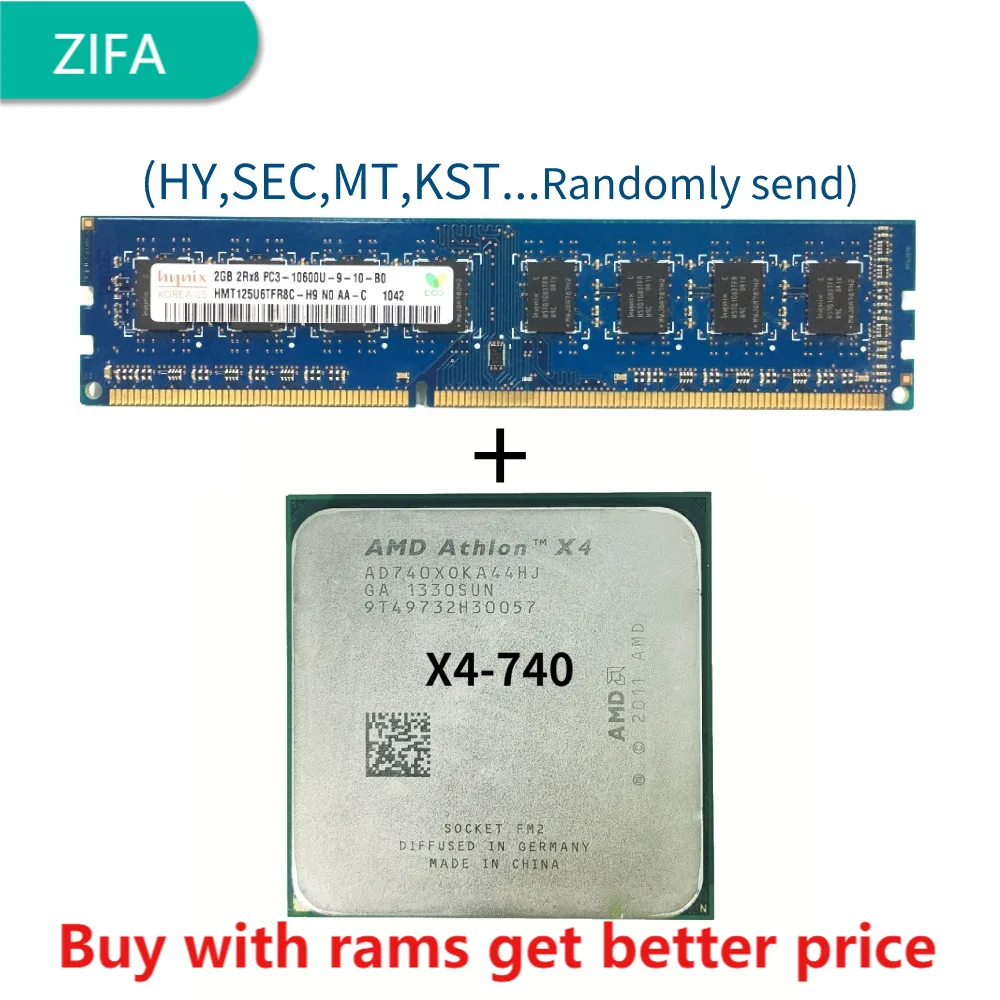

DDR3 2G 1333 МГц с Athlon X4 740 3,2G 65 Вт четырехъядерный процессор AD740XOKA44HJ разъем FM2